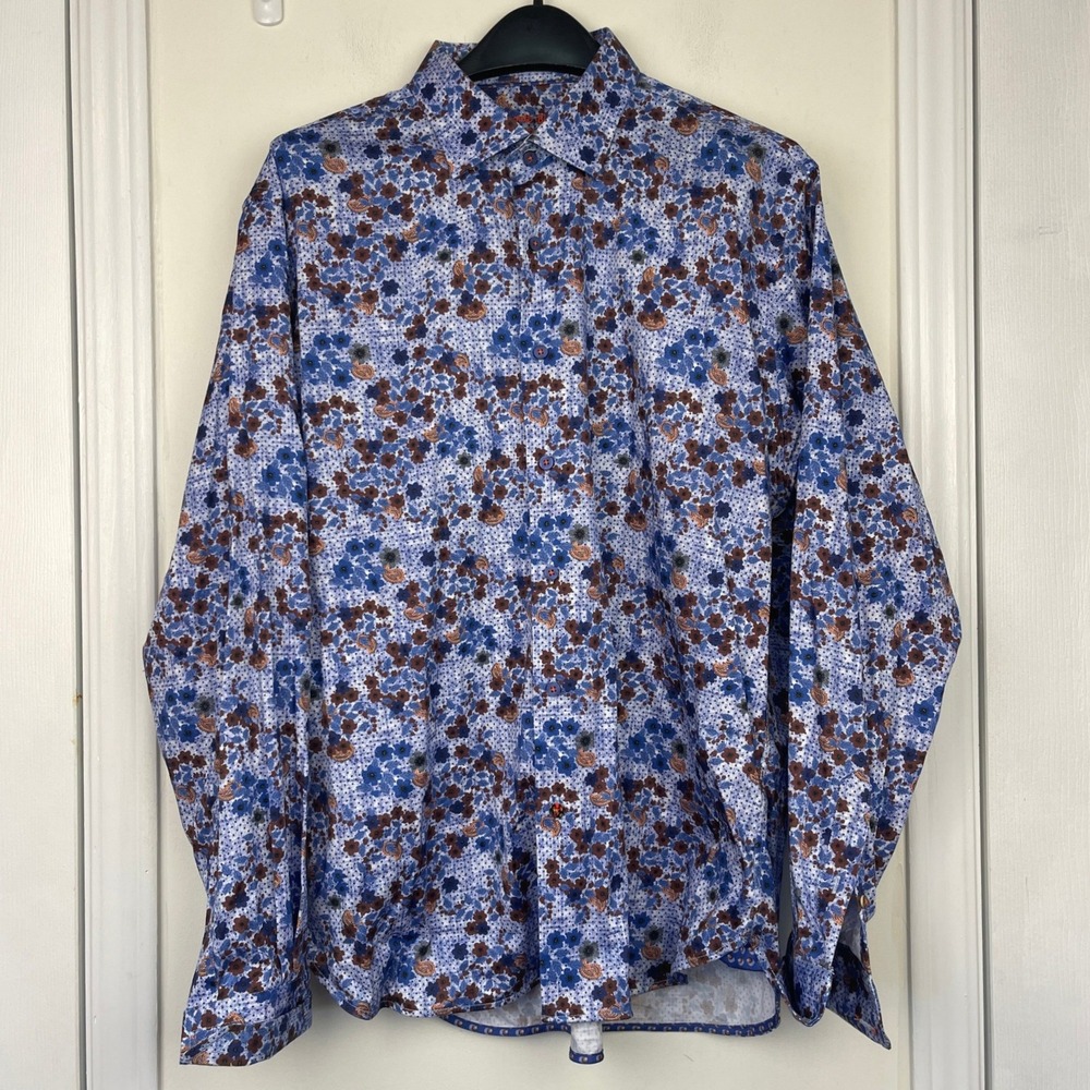 (Lot of 2) Visconti Black Mens XL Button Down Shirts Floral Paisley Plaid Summer - Picture 4 of 16